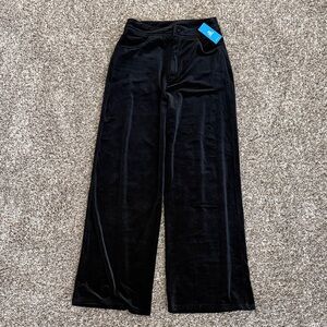 Cupshe Elegant Black Velvet Wide Leg Pants